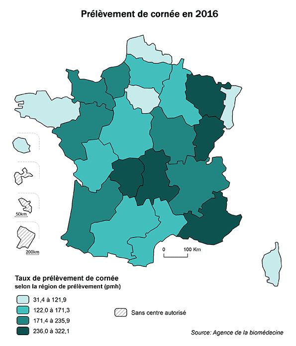 Figure Co1. Prélèvement de cornée en 2016