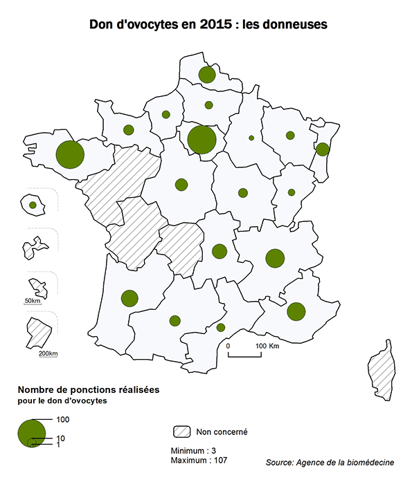 Figure AMP12. Don d'ovocytes en 2015 : les donneuses